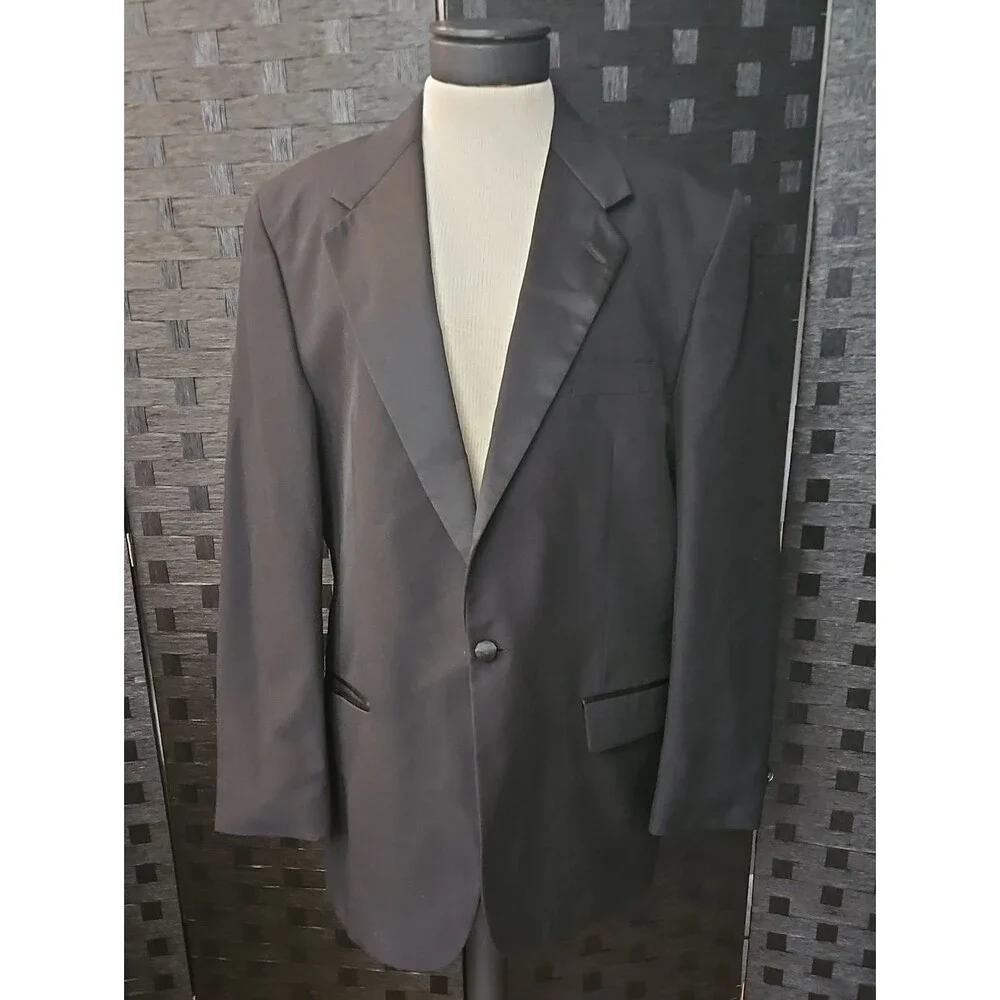 First Nighter Formal Wear Classic Men's Black Tux Blazer Size 42L